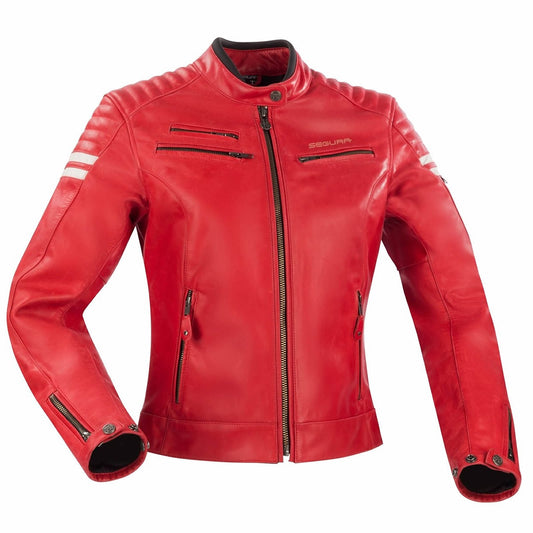 Blouson moto en cuir femme Segura d'occasion